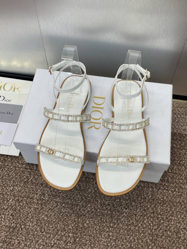 Dior 2025 Spring/Summer New Arrival Attitude Color-Block Crystal Sandals With Cd