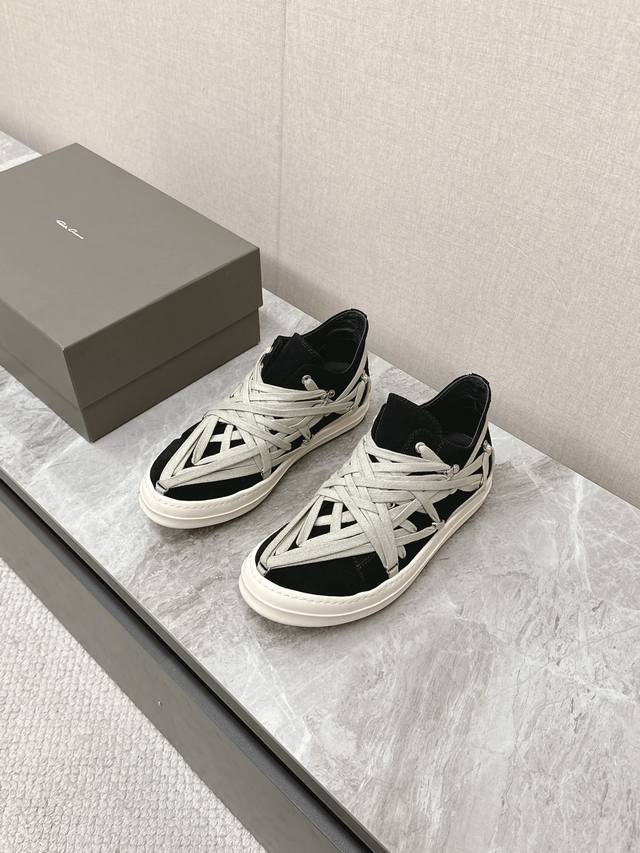 Men's 10 Rickowens Owens Crazy Lace-Up Shoes, Suede Black, The Shoe Of The Year