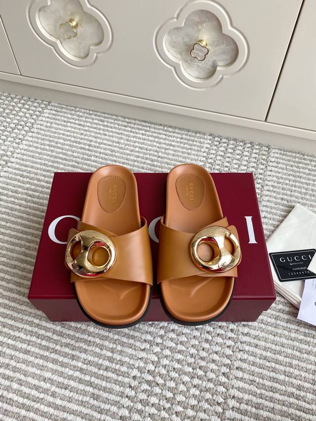 Gucci Women's Double G Buckle Open-Toe Sandals These Sandals Are Crafted From Gg