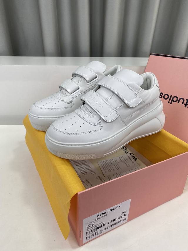 Flash Sale Price: Acne Studios Latest Hit, Smiley Magic Tape White Thick Sole Ca