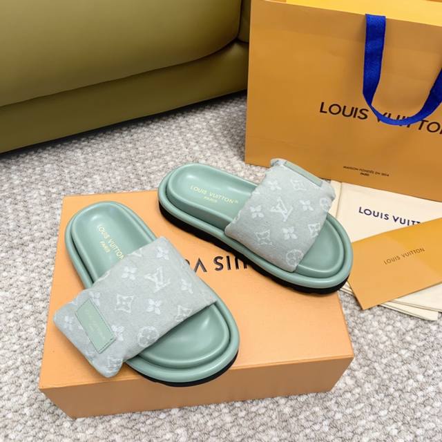 Denim Green Louis Vuitto N Ss24 New Arrival~ Lv Donkey House Spring/Summer Down