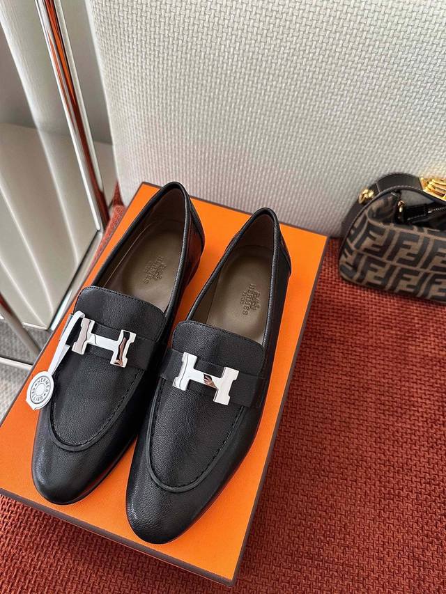 Plane Box 10Th Edition * Paris Retro H-Buckle Loafers | Authentic Imported Mater