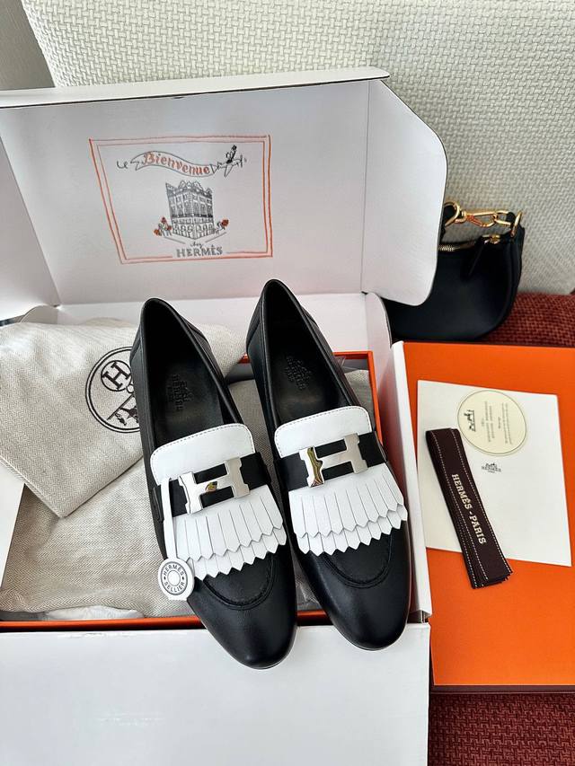 Plane Box 10Th Edition * Royal Retro H Buckle Fringe Loafer | Authentic Purchase