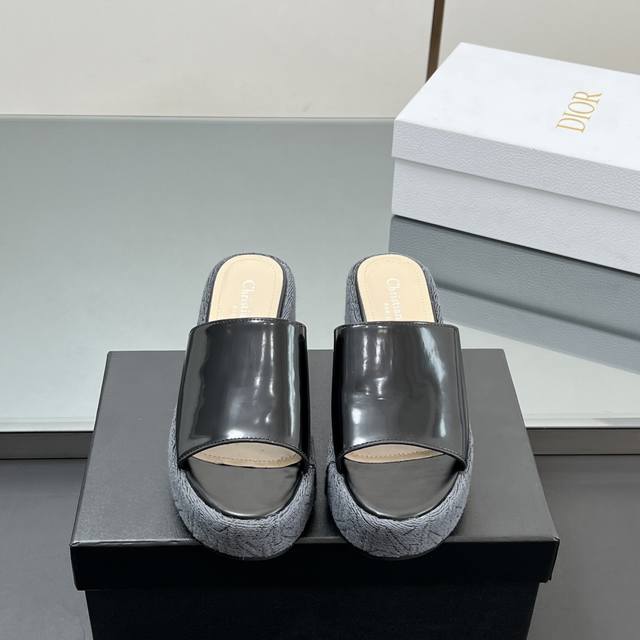 High Version 25Ss Spring/Summer New Arrival Dior D-Attitude Wedge-Heel Sandals W
