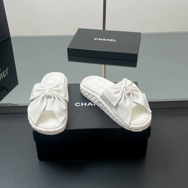 Factory Price 2025 Chanel Butterfly Bow Slippers New Arrival Stunningly Beautifu