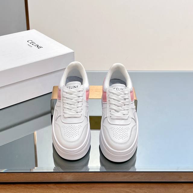 High Version Celine Thick-Soled White Sneakers The Most Comfortable White Sneake