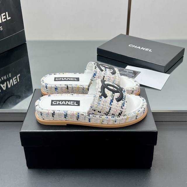 Factory-Made High-Quality Version! Chanel. Wood-Grain Sole Sandals, A Huge Hit A