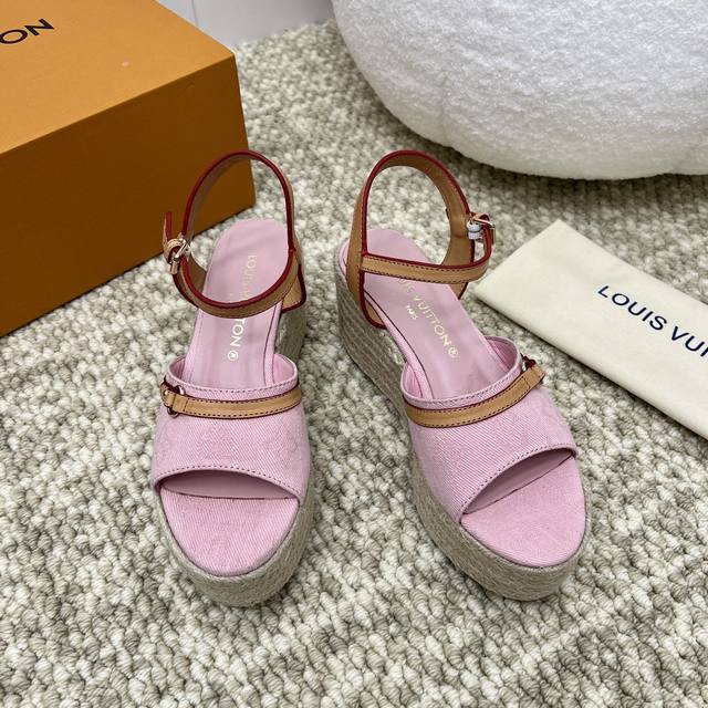 Factory-Made Lv Raffia-Woven Heeled Sandals Top-Quality This Helios Heeled Sanda