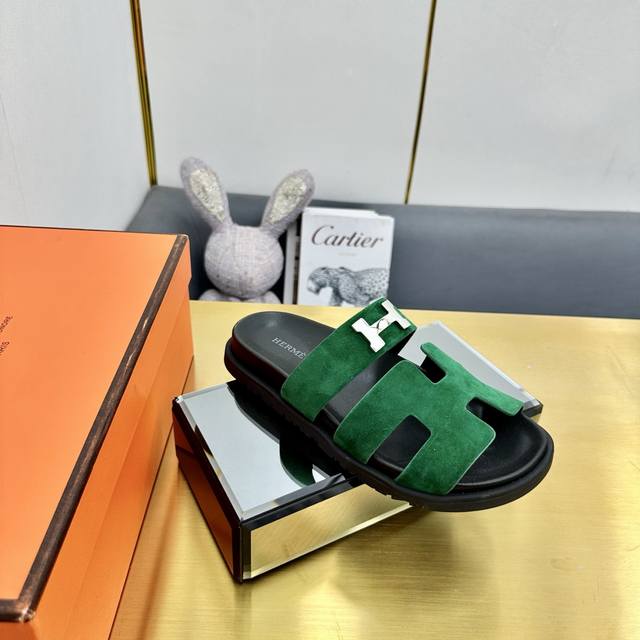 Factory Price Ppp Men's Size 50 Classic Herm S Ancone Cool Sandals Made Of Cowhi