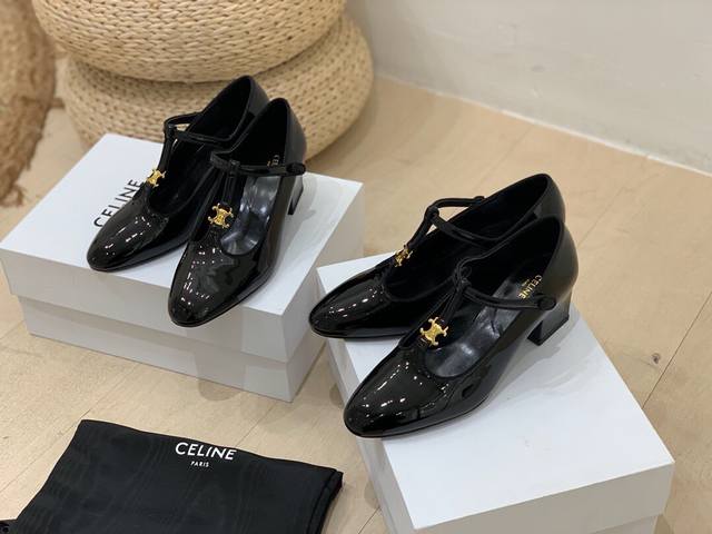 Factory Price Celine Mary Jane Patent Leather Pumps Celine Aw Early Autumn New A