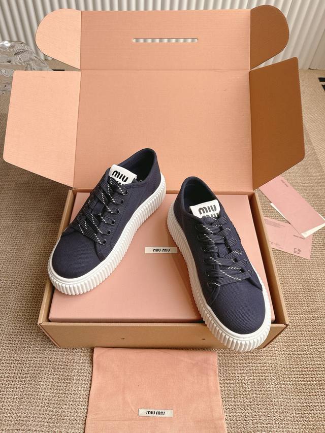 Factory-Made Miu Miu Thick-Soled Cookie Shoes Top-Tier Version, Latest Runway De
