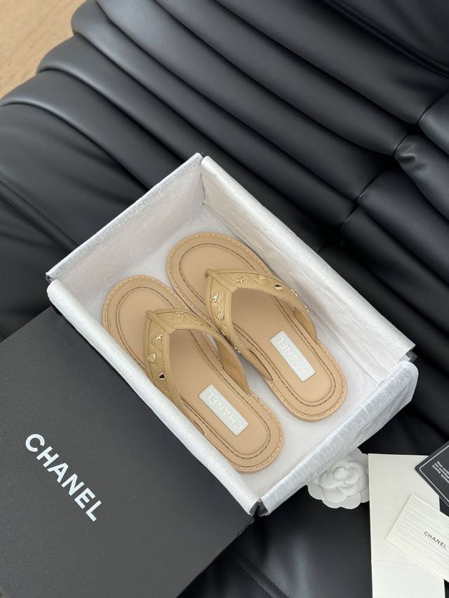 Chanel 24S Handcrafted Thong Sandals: Simple Yet Sweet And Playful! Leather Uppe