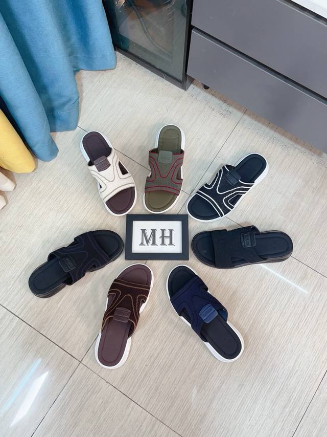Factory Price P Berluti High-End Genuine Leather Summer Men's Slippers. Upper Ma