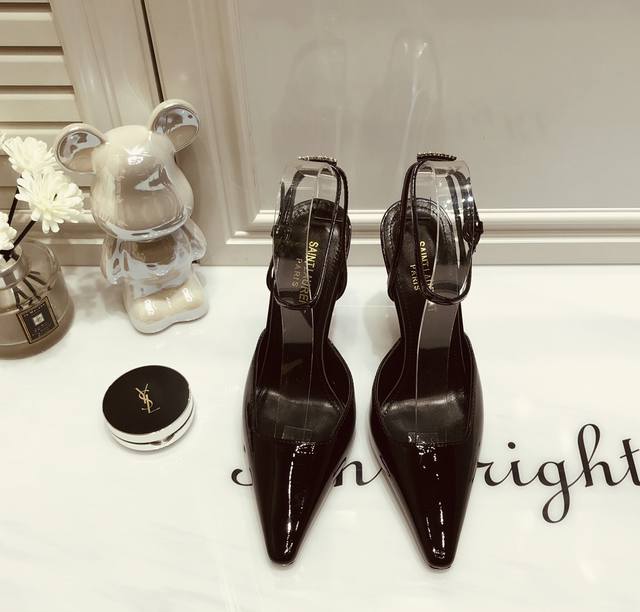 Top-Quality Saint Laurent Lee Metal Swarovski Crystal Buckle High Heels. Ysl's B