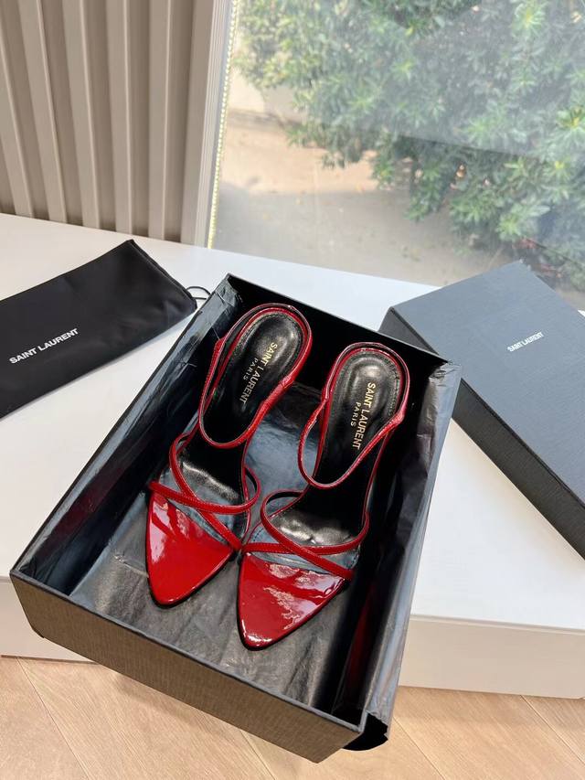 Saint Laurent Ysl Lacquered High-Heel Sandals Only Saint Laurent Truly Understan