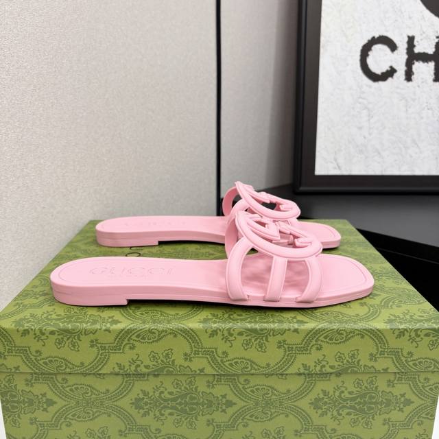 Sg 2025 Beach Jelly Shoes Original Molded Classic Double G Shoe Upper Shoe Upper
