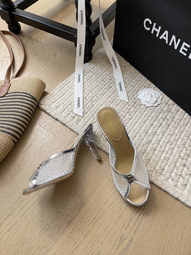 Chanel 25C New Mesh Lace-Up High Heels! Top-Tier Version! Limited Release! Mesh