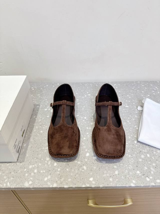 The Row Niche Streetwear Brand 25Ss Spring/Summer New Arrival Square-Toe T-Strap