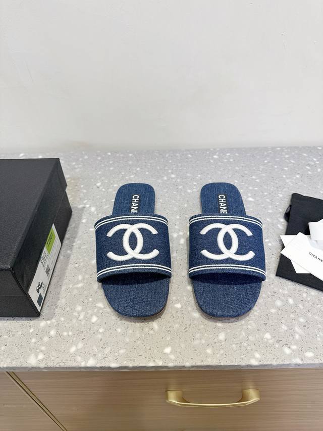 Chanel 25Ss Spring/Summer New Arrival Denim Slides A Brand-New Design From Chane
