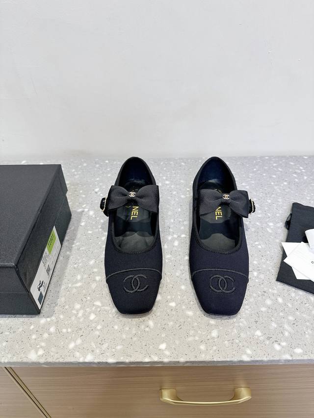 Chanel 25Ss Spring/Summer New Arrival Bow Mary Jane Single Shoe French Style Abs