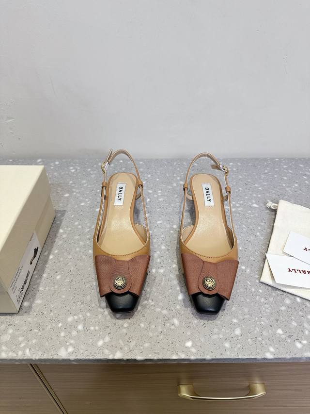Bally 25Ss Spring/Summer New Arrival Woven Ribbon Bow Buckle Decorative Thick He