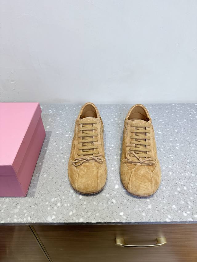Suede Abra Niche Fashion Brand 25Ss Spring/Summer New Arrival Bow Flat Ballet Sh