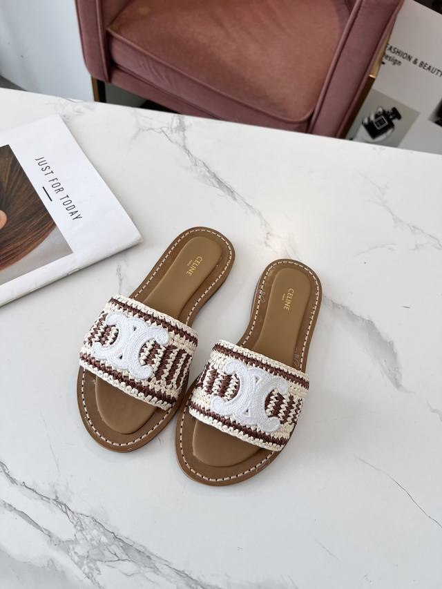 Celine Spring/Summer New Arrival Half-Slip-On Sandals: The Upper Is Meticulously