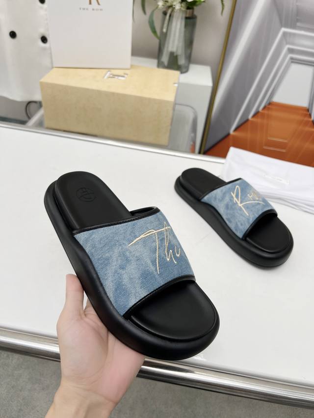 High-Quality Craftsmanship! The Row's Summer Embroidered Logo Thick-Soled Casual