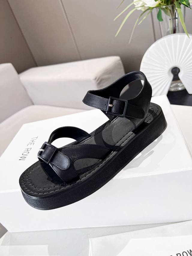 The Row Retro Single Strap Sandals Clean Yet Gentle Lines, Perfect For Casual Ev