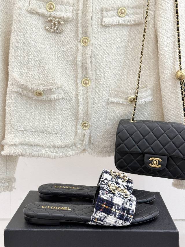 Factory Price Chane* | Chanel Classic Spring/Summer Double C Chain Buckle Slippe