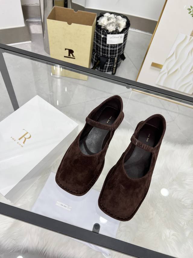 High-Quality Factory-Direct The Row 2025 Spring/Summer New Square-Toe Single-Str