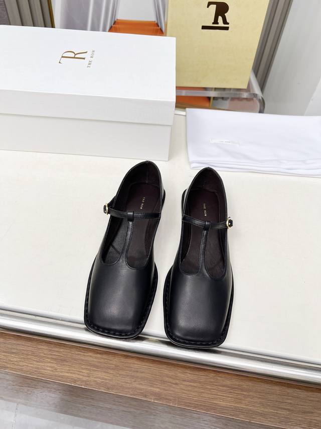 High-Quality Factory-Direct The Row 2025 Spring/Summer New Square-Toe Single-Str