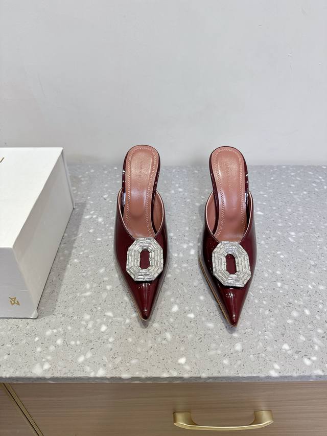 Amina Muaddi Amina 25Ss Spring/Summer New Arrival Pointed Toe High Heel Half-Sli