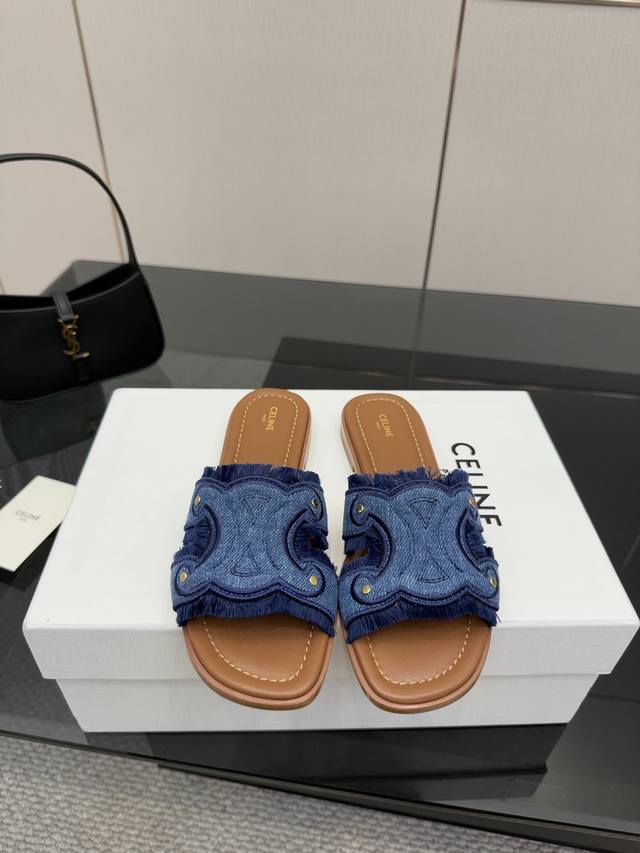 Celine Celine Summer New Arrival Best-Selling Arc De Triomphe British-Style Flat