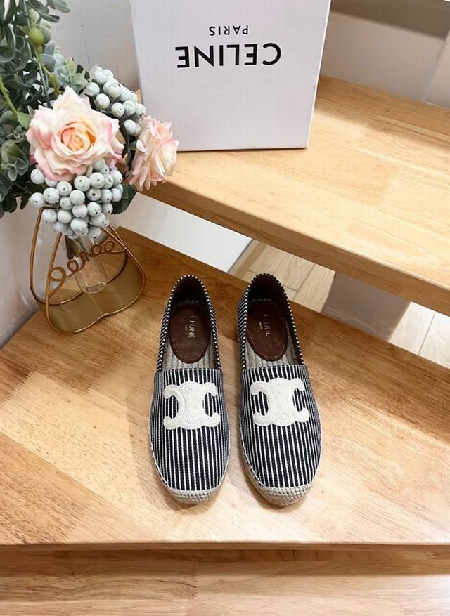Celine Striped Flat-Heel Fisherman Shoes These Single-Sole Shoes Are Crafted Fro