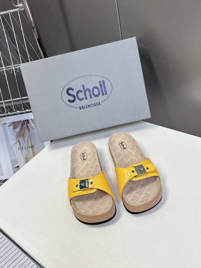 Balenciaga Paris X Scholl Collaboration Cork Sole Birkenstock-Style Sandals. Com