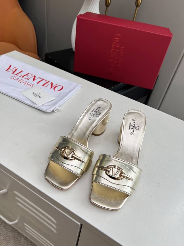 Top-Tier Version New Valentino 6.5Cm Heeled Sandals Upper: Mixed Sheepskin Linin