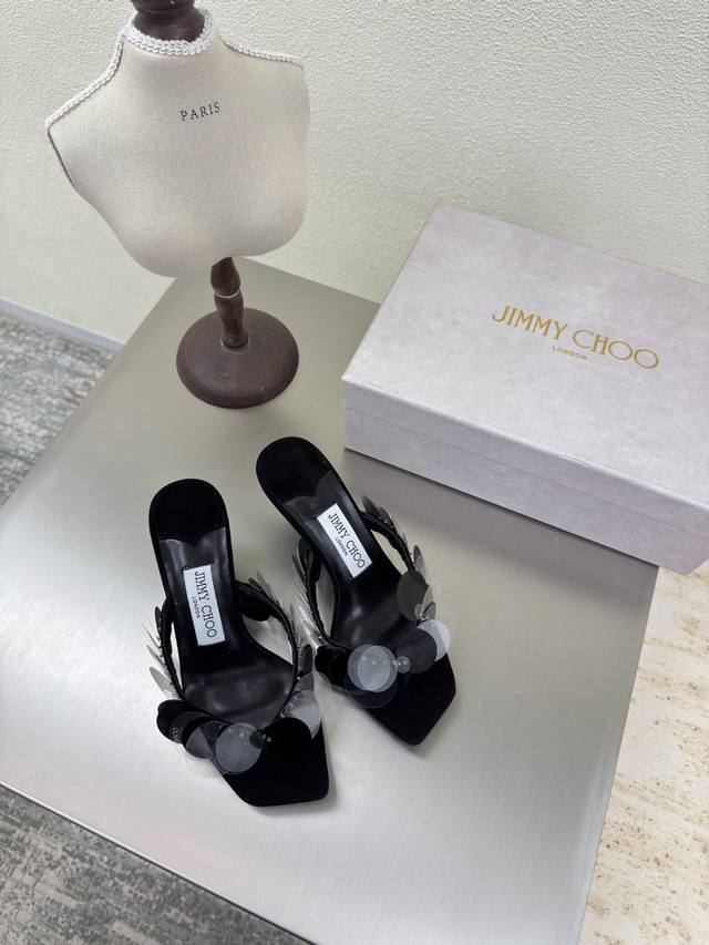 Sequined Sandals 25 Accessories Series Jimmychoo Collins Store Black Jimmy Choo