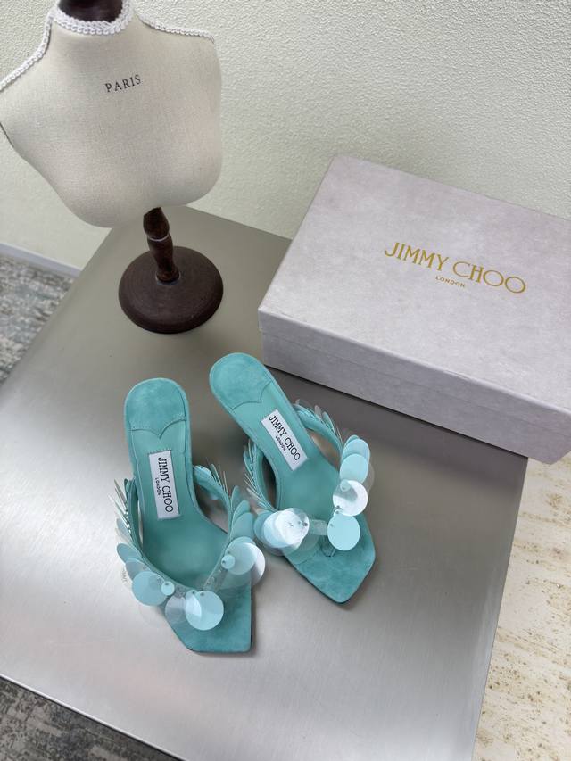 Sequined Sandals 25 Accessories Series Jimmychoo Collins Store Peacock Blue Jimm