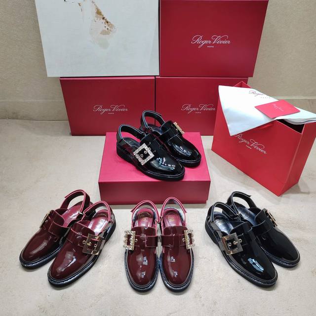 New Arrival At The Store: Diamond-Studded Loafer-Style Sandals With A Round Toe.