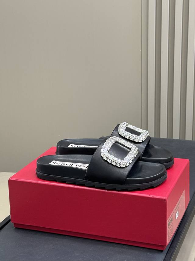 High-Quality Rv Ss25 New Arrival~ Rv Thick-Soled Diamond Buckle Sandals 25 New A