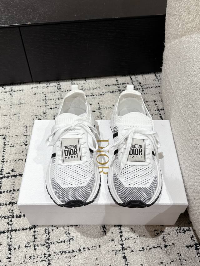 Couple's Edition Top Version Dior 25 Latest Run'n'dior Round-Toe Lace-Up Low-Top