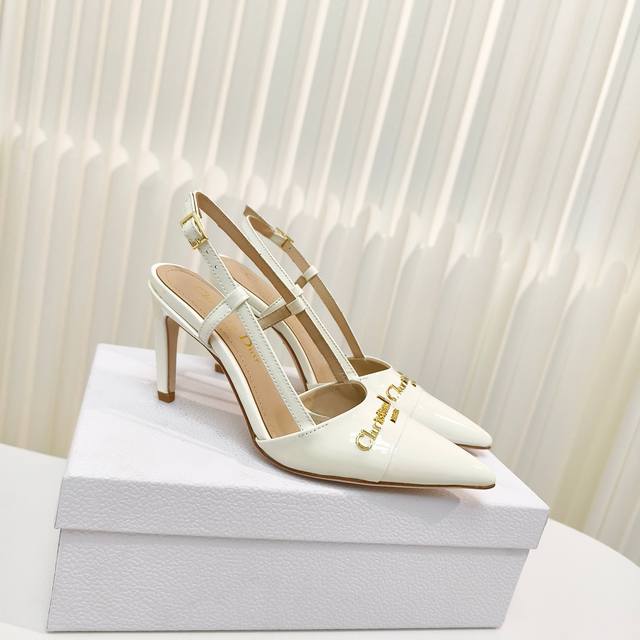 Factory Price P Dior 2025 Spring/Summer Pointed-Toe High-Heel Sandals The Upper