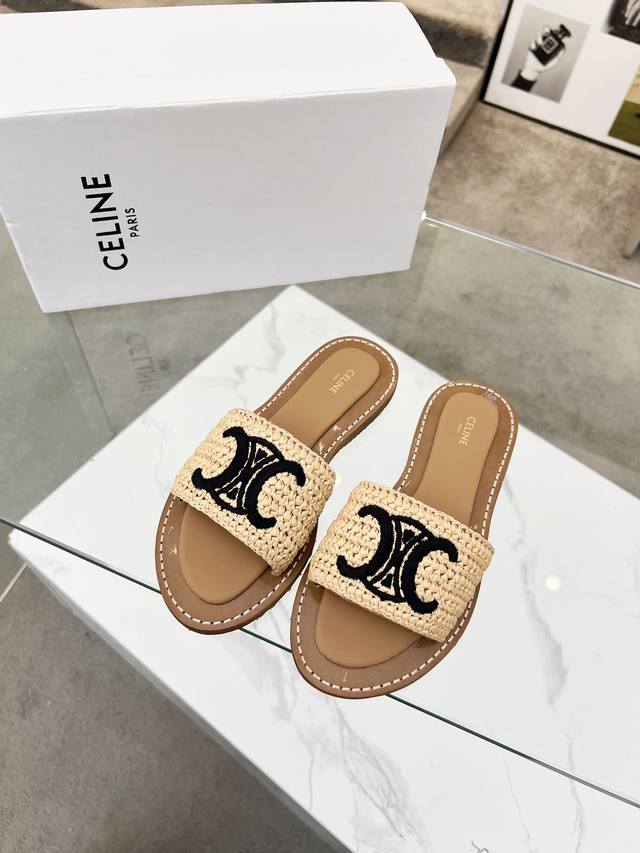 Celine 2025 Spring/Summer New Arrival Slippers: Upper Features Original Hand-Cro