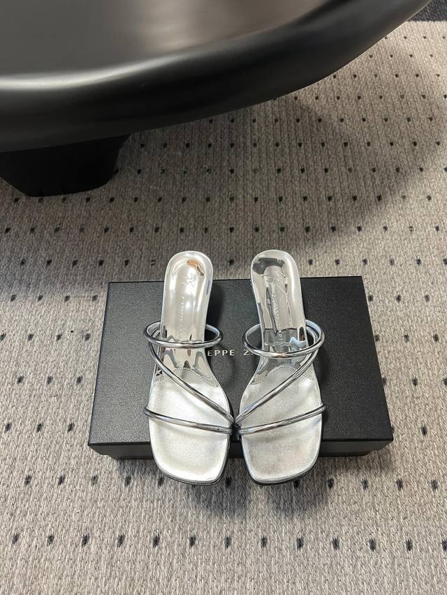 Giuseppe Zanotti Spring/Summer Crystal High-Heel Slippers Italian Ultra-Popular