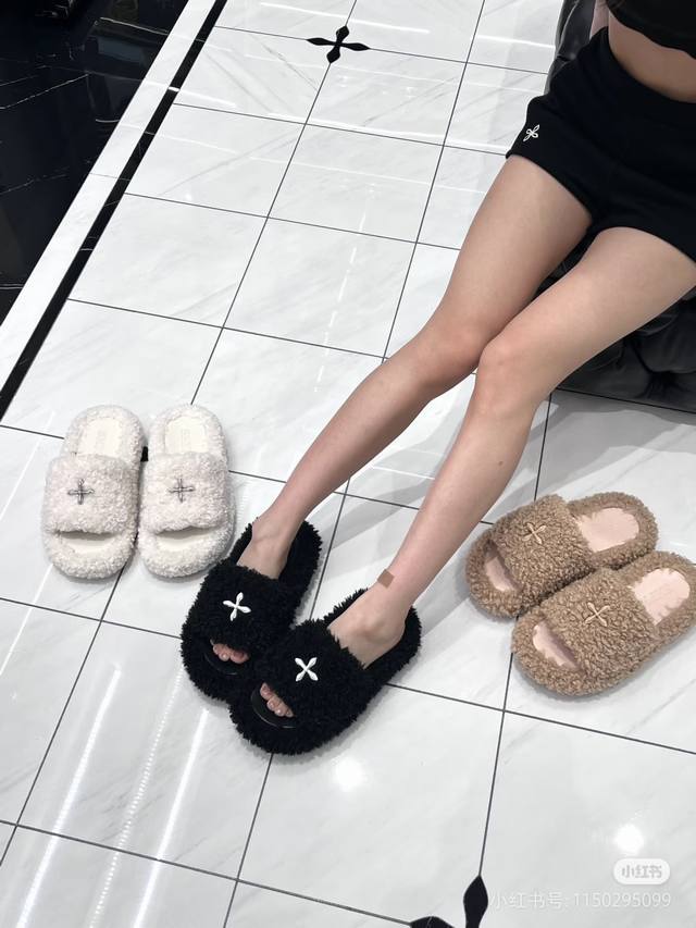 25Ss Faux Fur Moccasin Shoes Latest Trending Cross-Stitch Design, Thick Sole, Ca
