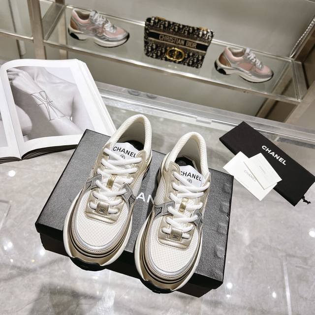 Chanel, The Latest Casual Sneakers In Silver-White, Gold-White, Silver-Gray, And