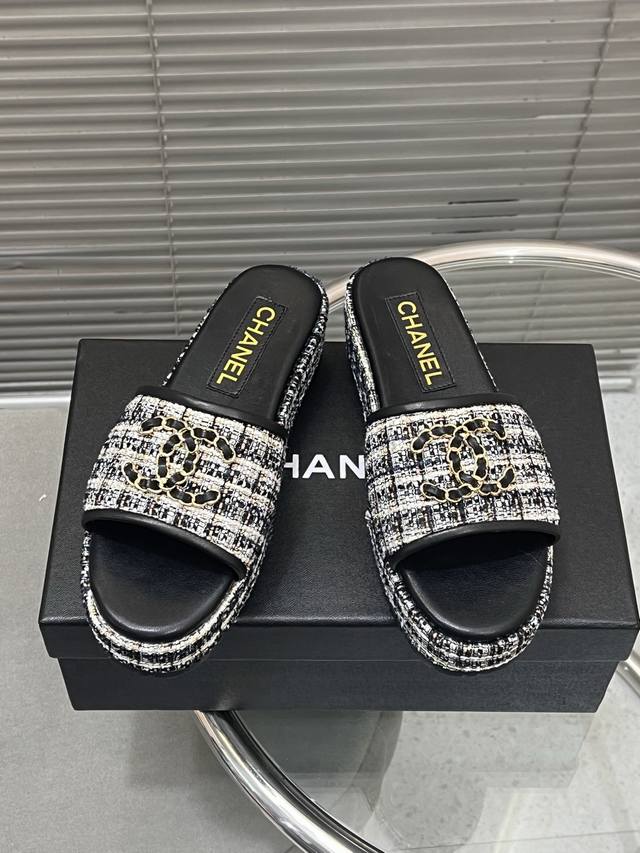 Factory-Made Chanel 25C Pre-Spring Resort Collection Thick-Soled Slippers! This