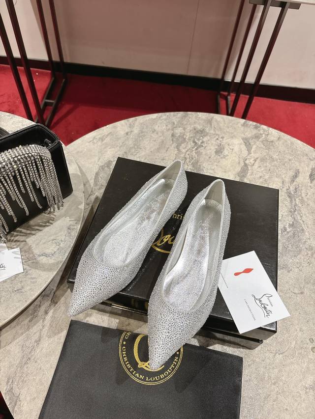 Full Diamond Single Shoe W. Custom-Made, Non-Returnable Christian Louboutin Red