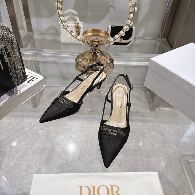 Sandals 25Ss Early Spring New Arrival Dior D-My Metal Letter Buckle Pointed Toe